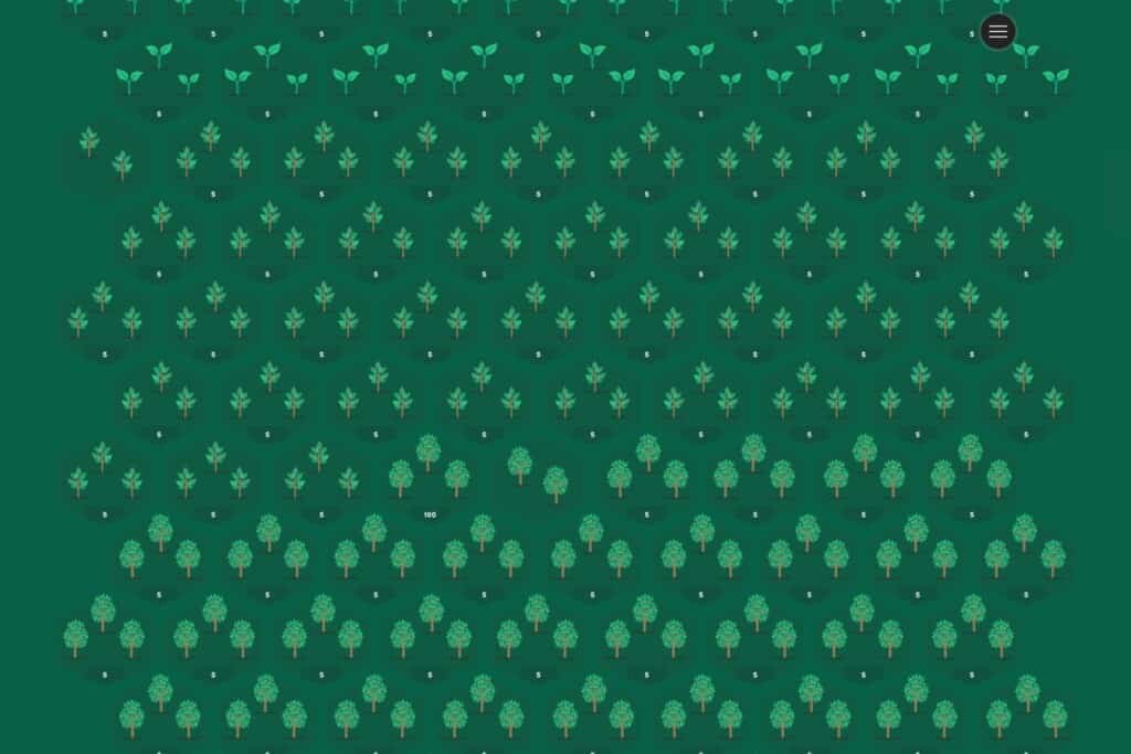 Screenshot of Atomic Smash's forest with Ecologi