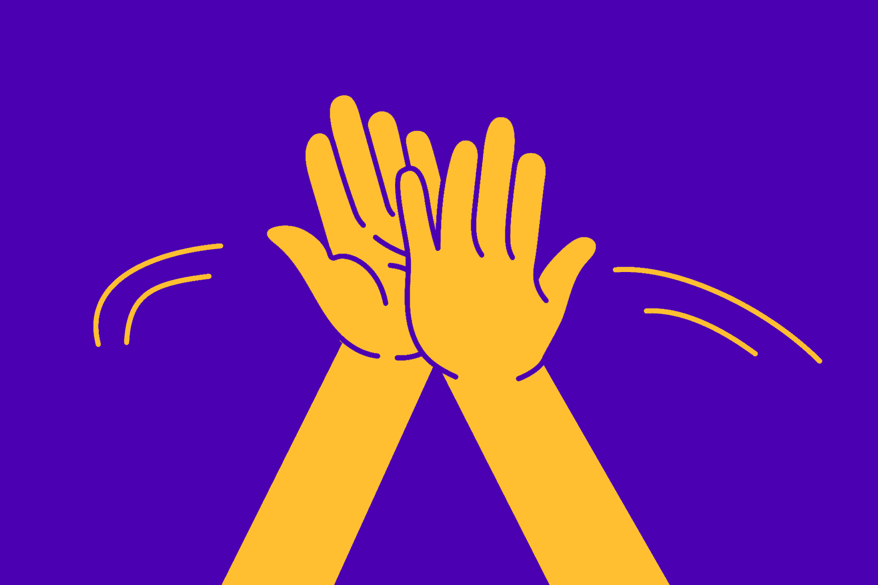 Illustration of high five set against purple background to celebrate cool things WooCommerce can do