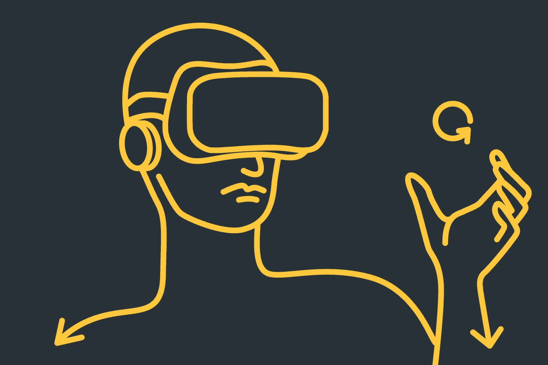 Illustration depicting person using virtual reality for eCommerce transaction