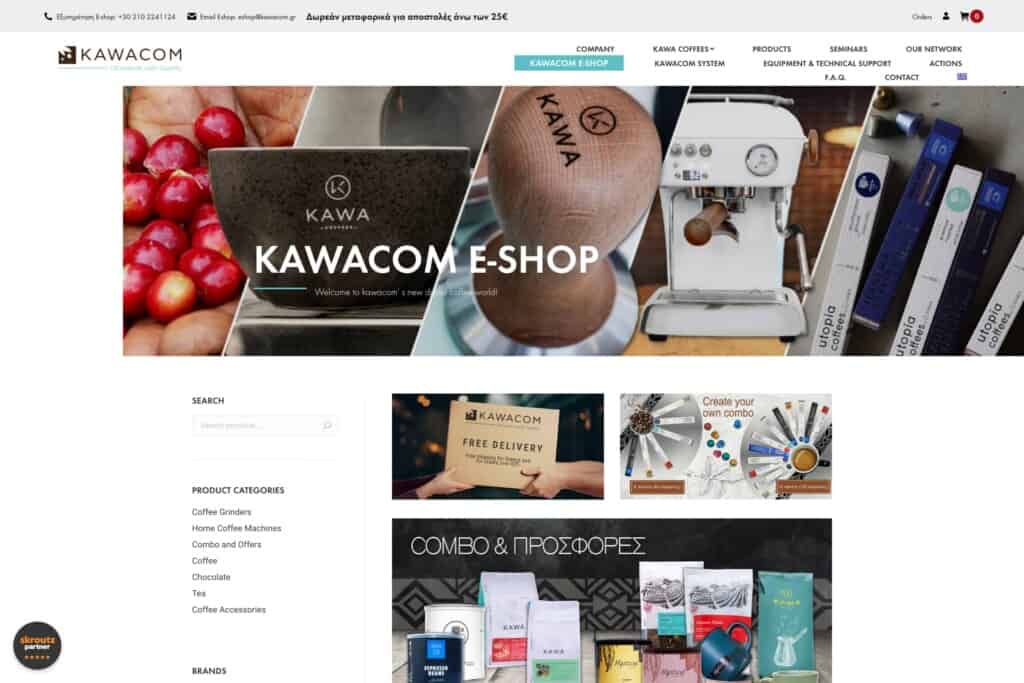 Screenshot of the Kawacom B2B eCommerce shop