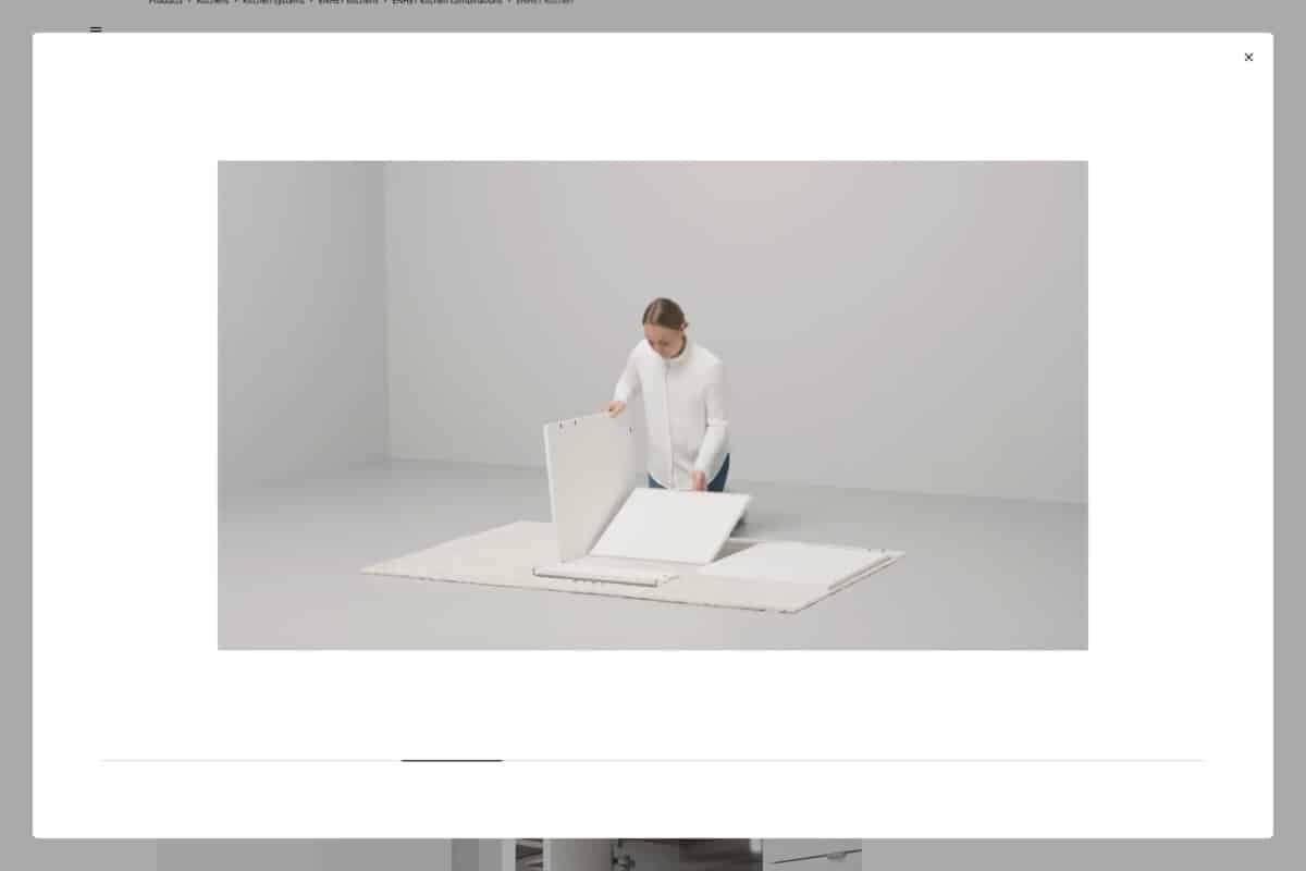Screenshot of Ikea video assembly