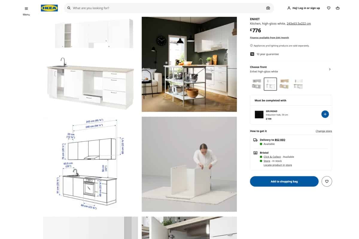 Screenshot of Ikea video assembly