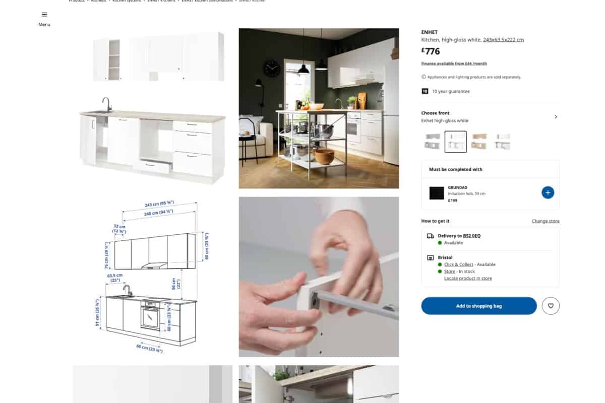 Screenshot of Ikea video assembly