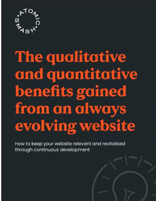 Screenshot of the download document outlining the qualitative and quantitative benefits gained from an always evolving website