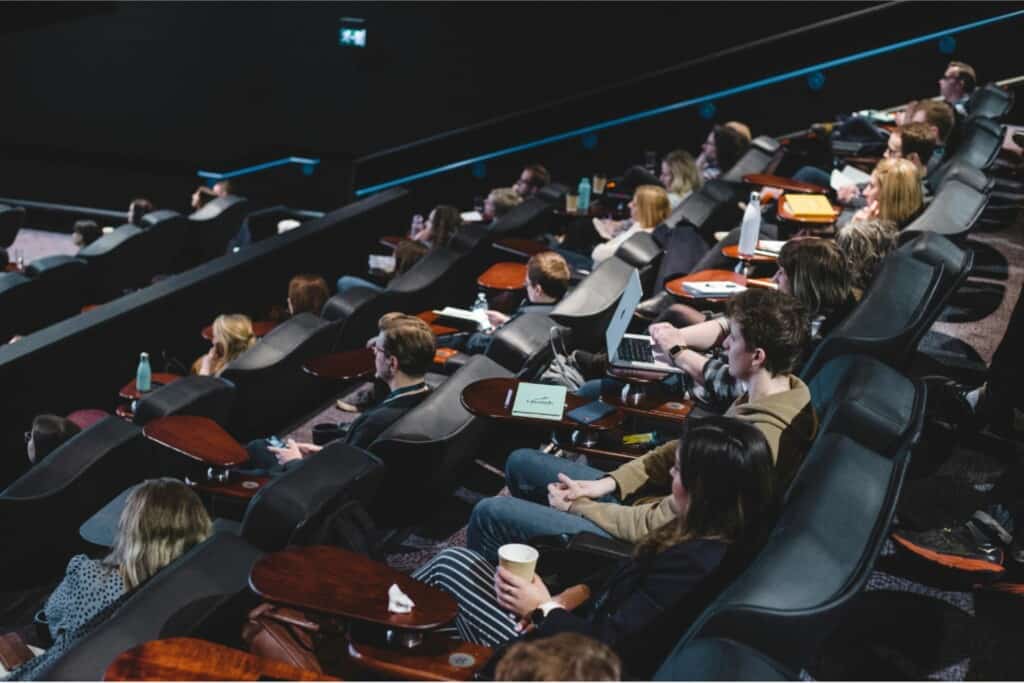 Audience sat at event