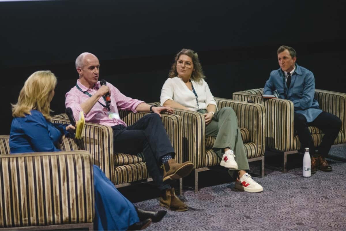 Four panelists sat on stage at event