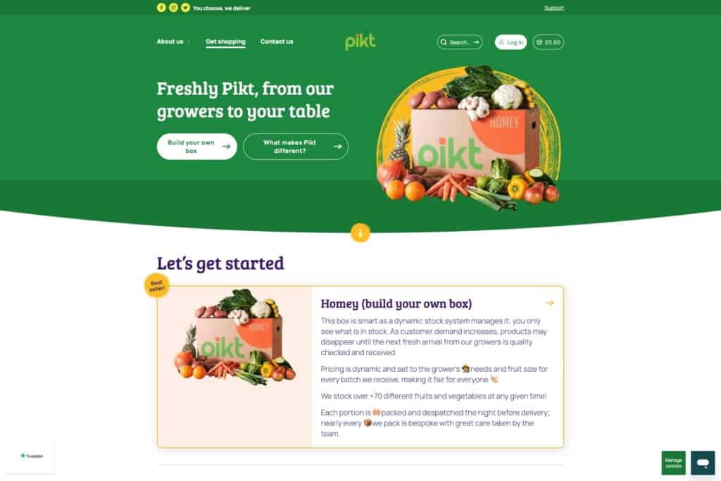 Screenshot of the Pikt WooCommerce site