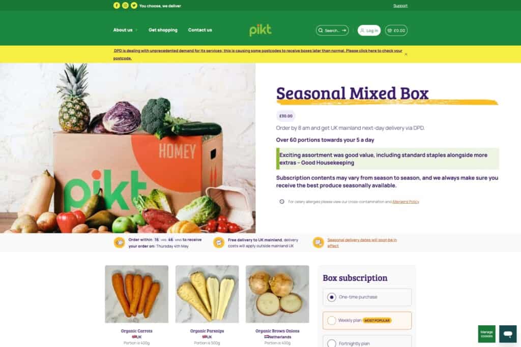 Screenshot of a Pikt product on its WordPress and WooCommerce site