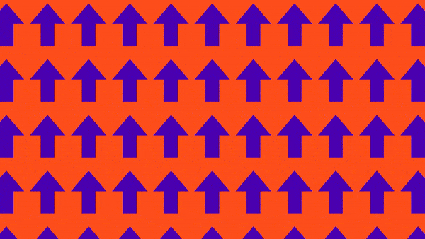 Animation with arrows moving upwards and text saying 3x faster server response time to demonstrate website performance and site speed improvements for Positive News