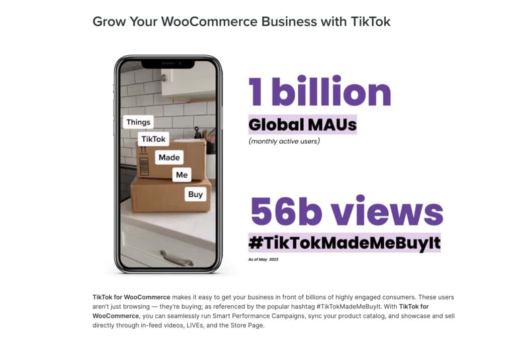 Screenshot of TikTok Shop for Woo eCommerce plugin
