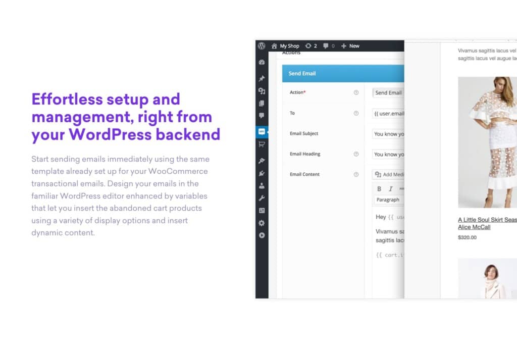 Screenshot of AutomateWoo eCommerce plugin
