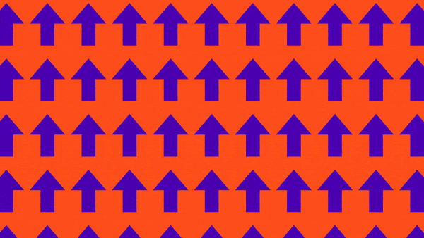Animation with arrows moving upwards and text saying 58% faster server response time to demonstrate website performance and site speed improvements for Urban Creation
