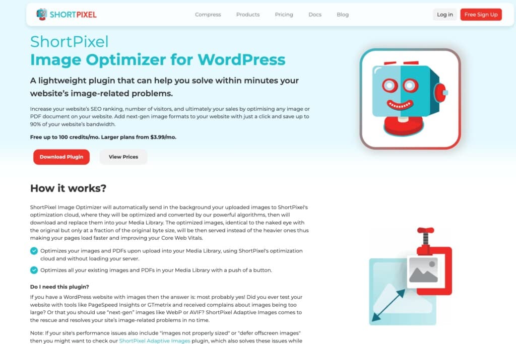 Screenshot of Shortpixel eCommerce extension