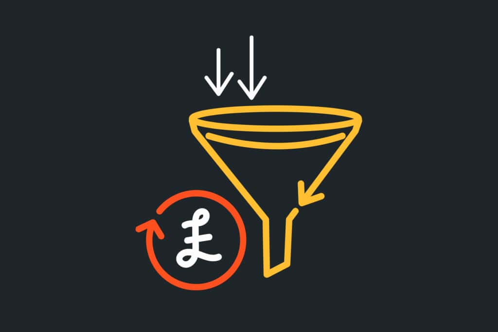 Illustration of sales funnel and money to accompany blog with insights for Sales Directors to use websites for sales funnels