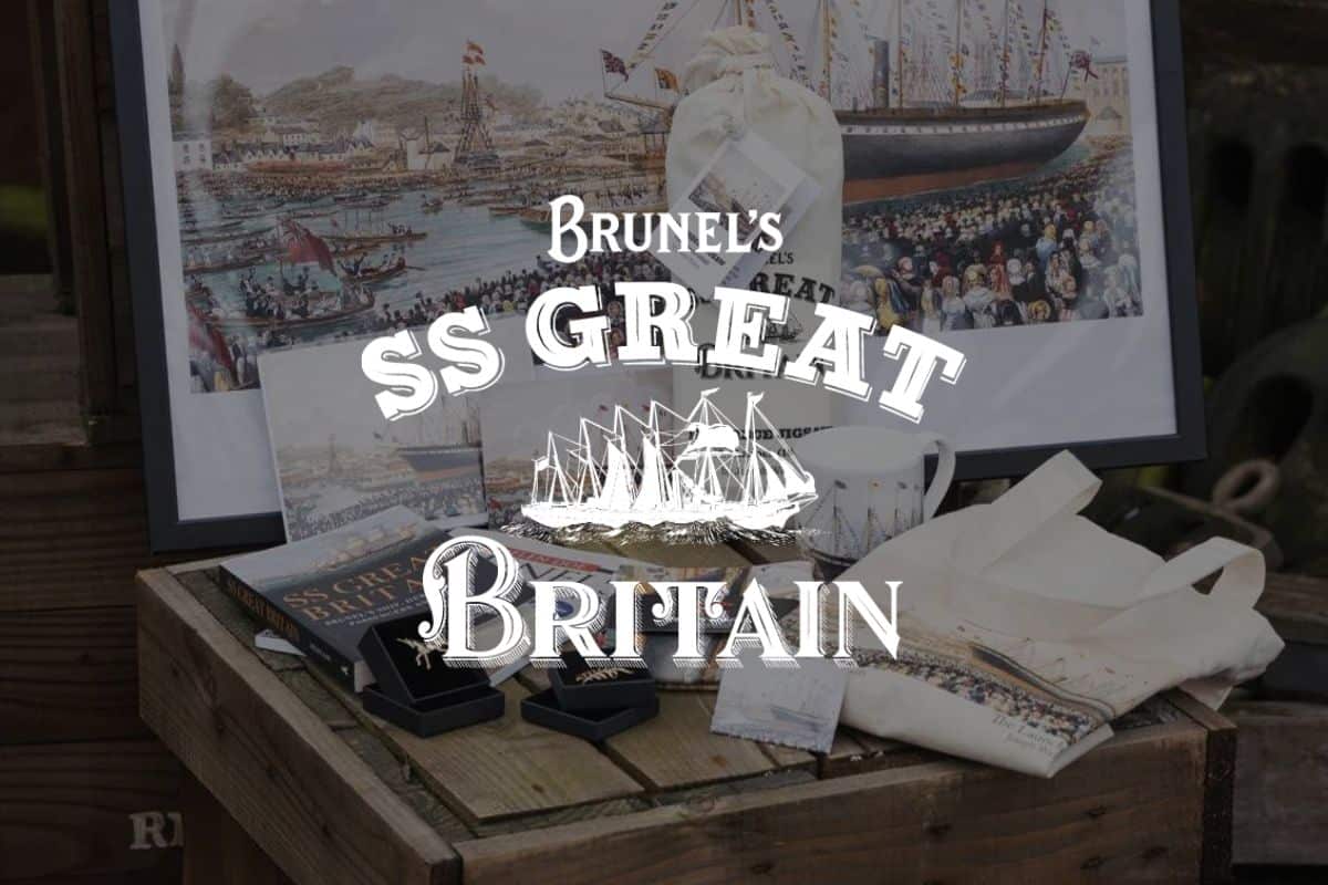 Products sold on SS Great Britain's online gift shop through Shopify, and the SS Great Britain logo