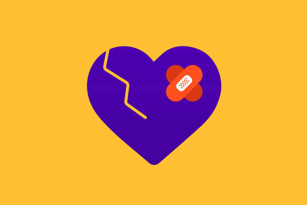 Illustration of heart with crack and band-aid to accompany blog post covering 7 signs it’s time to switch agency