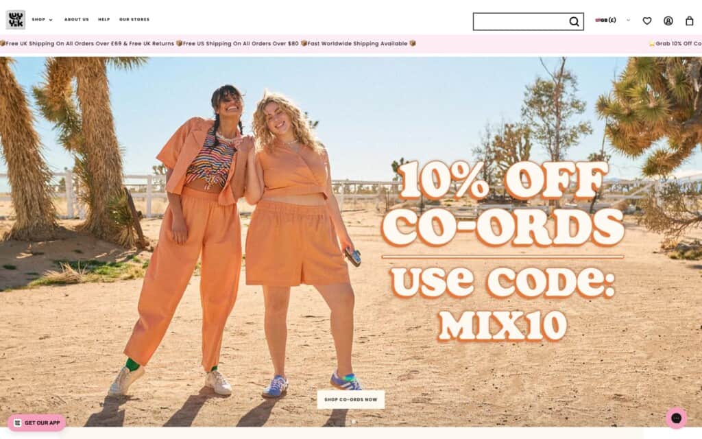 Screenshot of the Lucy and Yak Shopify site showing homepage with seasonal campaign