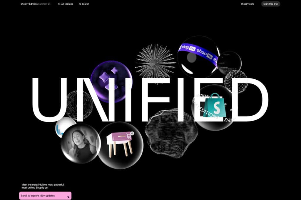 Screenshot of the Shopify Summer Edition web page