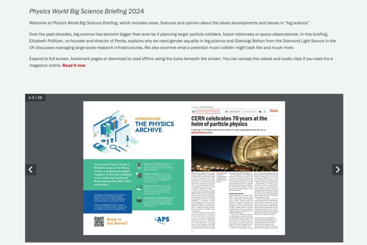 Physics World Magazine on WordPress website