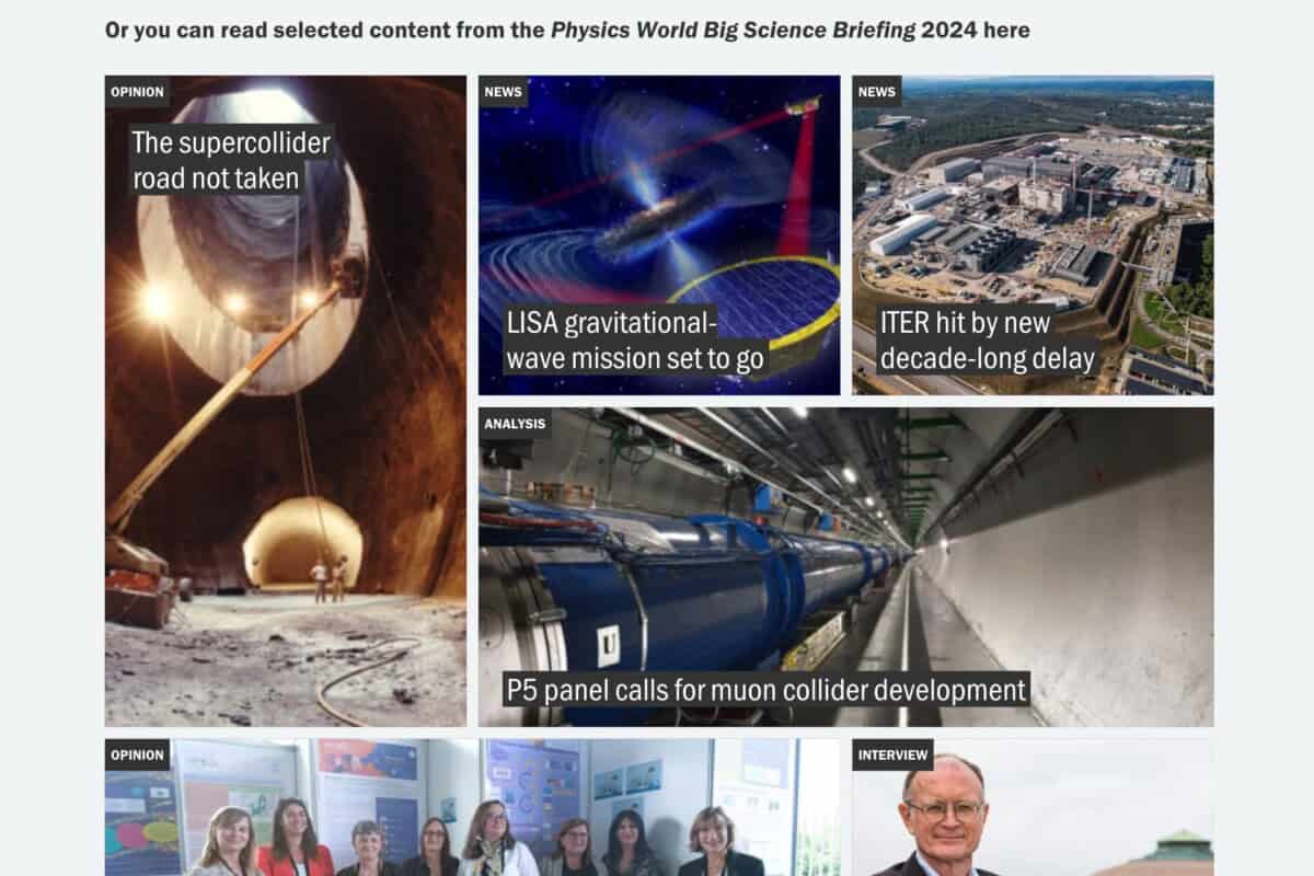 Physics World Magazine content on WordPress website
